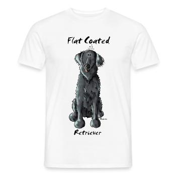 Witziger Flat Coated Retriever - Hund - Männer T-Shirt - Weiß - Vorne - AI Model Male 178 dark (178cm)