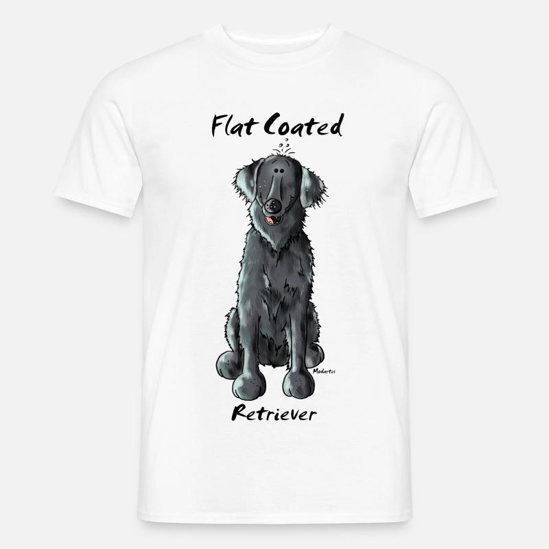 Witziger Flat Coated Retriever - Hund - Männer T-Shirt - Weiß