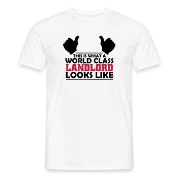 world class landlord - Men's T-Shirt - white - Front - AI Model Male 178 dark (178cm)