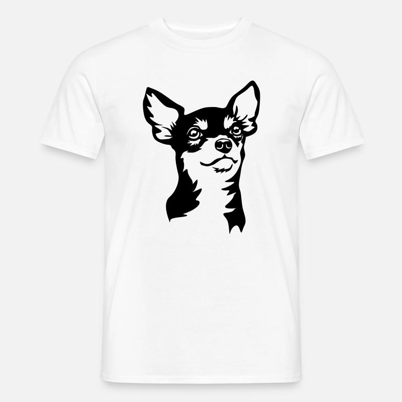 Chihuahua Kopf - Männer T-Shirt - Weiß