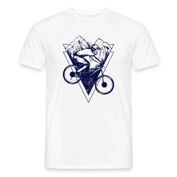 Mountain Biking Triangles - Men's T-Shirt - white - Front - AI Model Male 178 dark (178cm)