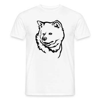 Akita Kopf - Männer T-Shirt - Weiß - Vorne - AI Model Male 178 dark (178cm)