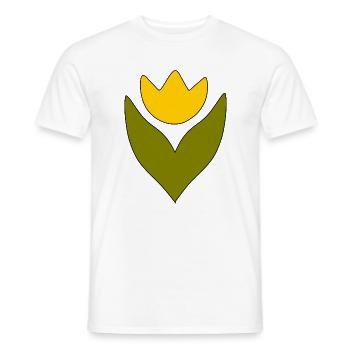 Flower, Yellow, Yellow Flower, Flowers, Tulip, Tulips, Blossom - Men's T-Shirt - white - Front - AI Model Male 178 dark (178cm)