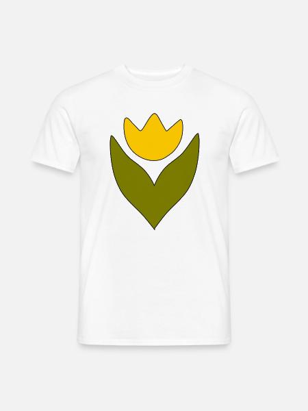 Blume gelb gelbe Blume Blumen Tulpe Tulpen Blüte - Männer T-Shirt - Weiß