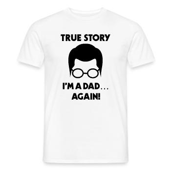 Pregnant Parents Dad Family Happiness Baby Statement - Men's T-Shirt - white - Front - AI Model Male 178 dark (178cm)