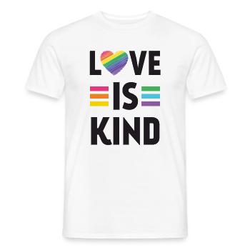 Pride Month LGBT - Liebe ist nett - Männer T-Shirt - Weiß - Vorne - AI Model Male 178 dark (178cm)