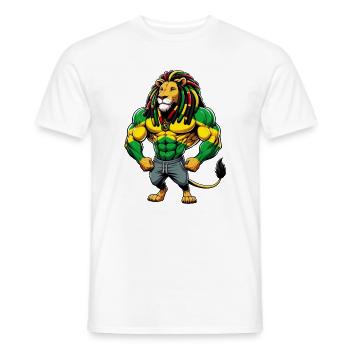 Musique reggae jamaïcaine - T-shirt homme - blanc - Devant - AI Model Male 178 dark (178cm)