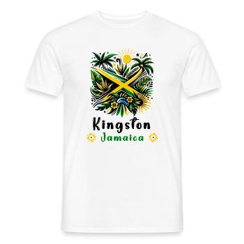 Jamaica Kingston Caribbean Design - Men's T-Shirt - white - Front - AI Model Male 178 dark (178cm)