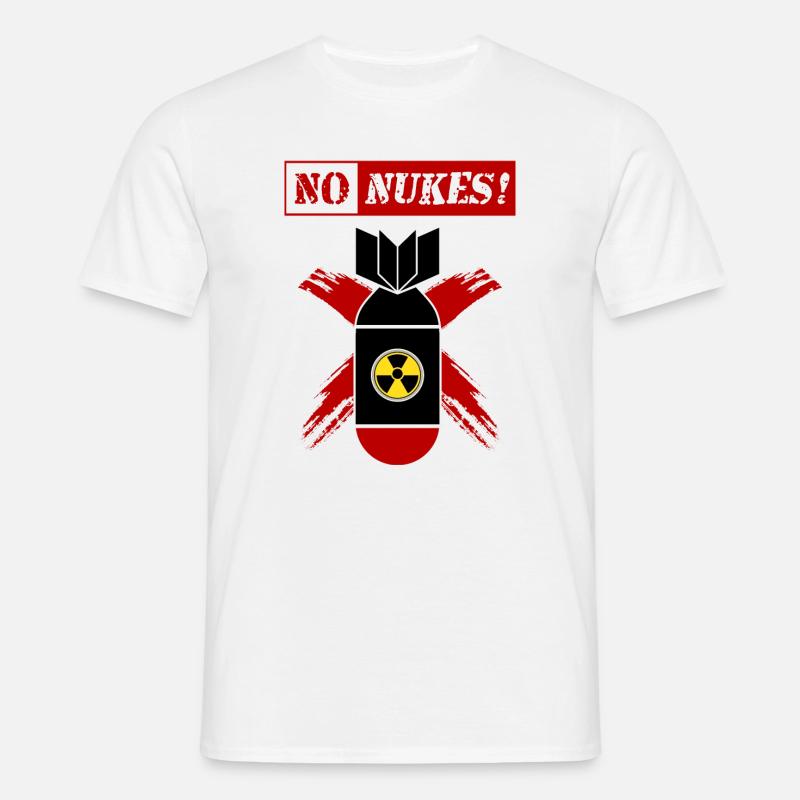 NO NUKES | Anti-nuclear weapon! - Men's T-Shirt - white