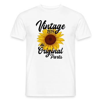 Millésime 1974 Tournesol Anniversaire Vintage 74 - T-shirt homme - blanc - Devant - AI Model Male 178 dark (178cm)