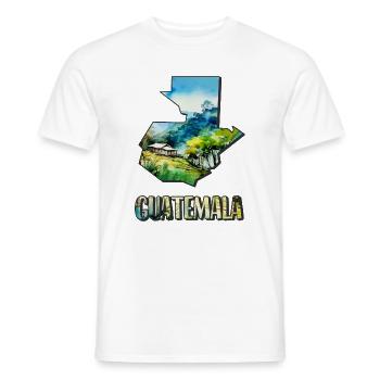 Carte à l’aquarelle du Guatemala - T-shirt homme - blanc - Devant - AI Model Male 178 dark (178cm)