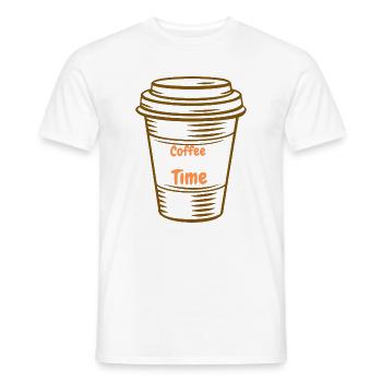 Coffee time - T-shirt homme - blanc - Devant - AI Model Male 178 dark (178cm)