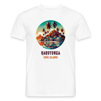 Plage rétro de Parotonga aux Îles Cook - T-shirt homme - blanc - Devant - AI Model Male 178 dark (178cm)