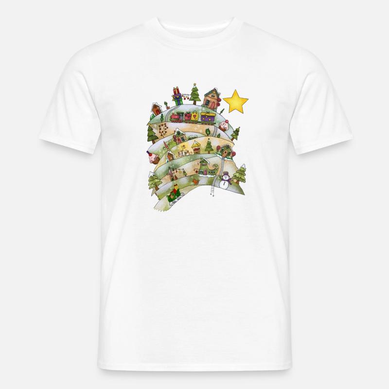 Weihnachtsdorf - Männer T-Shirt - Weiß