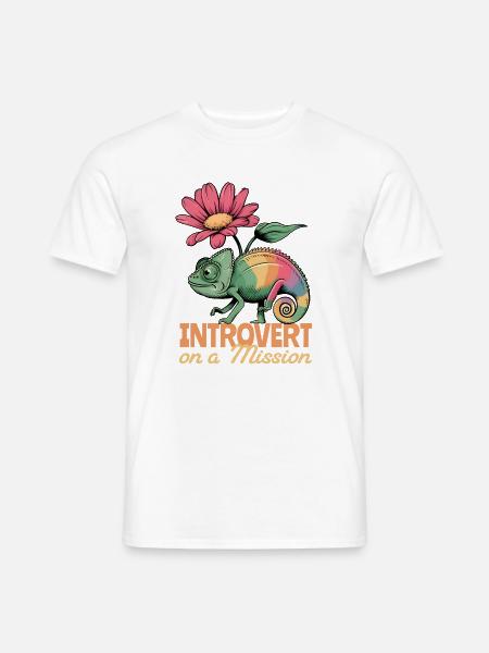 Introvert on a Mission – Chamäleon-Power - Männer T-Shirt - Weiß