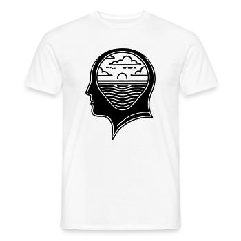 Innerer Frieden – Kopf mit Sonnenuntergang - Männer T-Shirt - Weiß - Vorne - AI Model Male 178 dark (178cm)