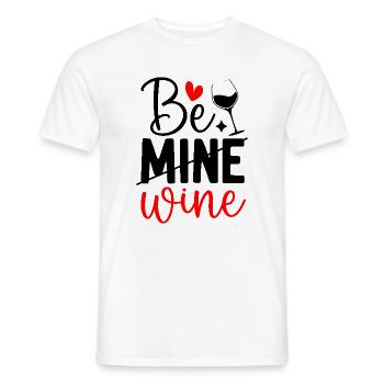 Funny Be Mine Vin Saint-Valentin Amateur de vin - T-shirt homme - blanc - Devant - AI Model Male 178 dark (178cm)