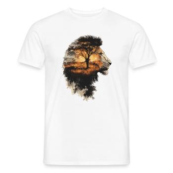 The Lion is King - Männer T-Shirt - Weiß - Vorne - AI Model Male 178 dark (178cm)