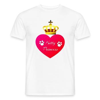 Kitty Princess, Herzen, Tier Tatzen - Männer T-Shirt - Weiß - Vorne - AI Model Male 178 dark (178cm)