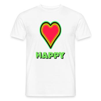VIBRANT heart graphic with neon framing - Men's T-Shirt - white - Front - AI Model Male 178 dark (178cm)