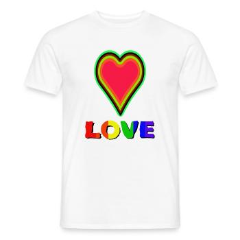 Aus Liebe entsteht noch mehr Liebe - Männer T-Shirt - Weiß - Vorne - AI Model Male 178 dark (178cm)