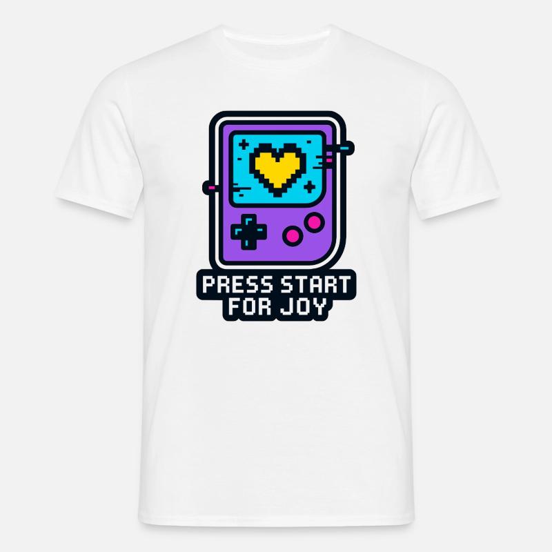 Press Start for Joy - Männer T-Shirt - Weiß