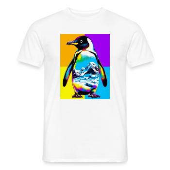 penguin - Men's T-Shirt - white - Front - AI Model Male 178 dark (178cm)
