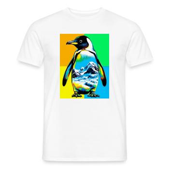 penguin - Men's T-Shirt - white - Front - AI Model Male 178 dark (178cm)