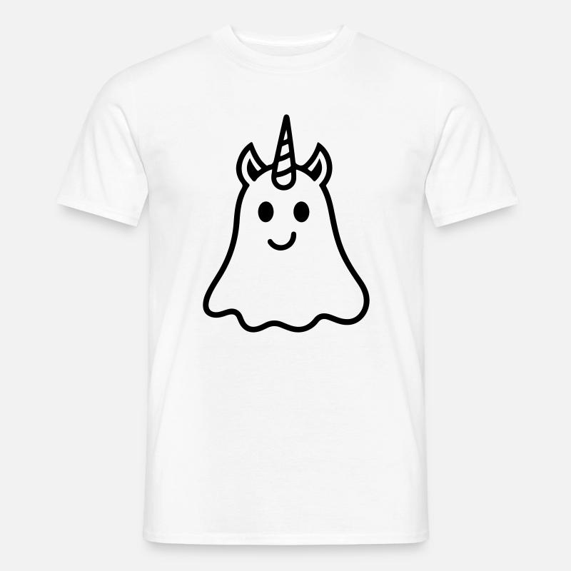 Unicorn Ghost - Männer T-Shirt - Weiß