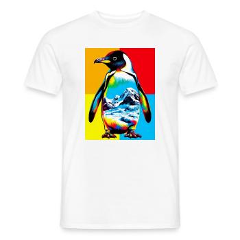 penguin - Men's T-Shirt - white - Front - AI Model Male 178 dark (178cm)