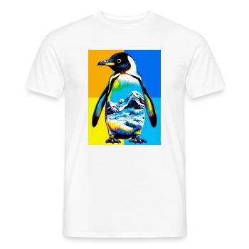 penguin - Men's T-Shirt - white - Front - AI Model Male 178 dark (178cm)