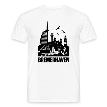 Bremerhaven Silhouette Skyline - Männer T-Shirt - Weiß - Vorne - AI Model Male 178 dark (178cm)