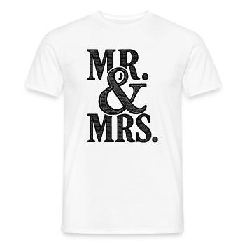 MR. & MRS - mariage romantique - jeunes mariés - T-shirt homme - blanc - Devant - AI Model Male 178 dark (178cm)