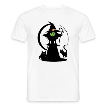 Hexe Kostüm schwarze Katze Halloween - Männer T-Shirt - Weiß - Vorne - AI Model Male 178 dark (178cm)