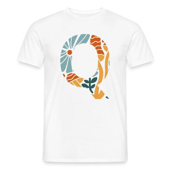 Buchstabe q Blumen groovy Geschenkidee - Männer T-Shirt - Weiß - Vorne - AI Model Male 178 dark (178cm)