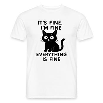 Cat Memes Everything Is Okay Funny Cat - Men's T-Shirt - white - Front - AI Model Male 178 dark (178cm)