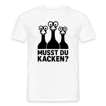Do you have to poop funny kids geese googly eyes - Men's T-Shirt - white - Front - AI Model Male 178 dark (178cm)