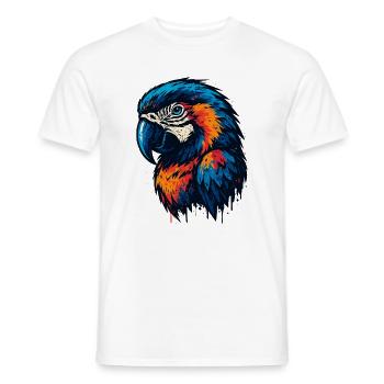 Magnificent parrot head - Men's T-Shirt - white - Front - AI Model Male 178 dark (178cm)