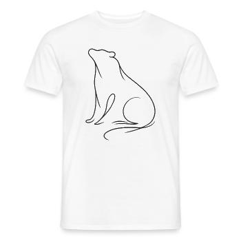 Silent Bear Silhouette in Minimal Flowing Lines II - Men's T-Shirt - white - Front - AI Model Male 178 dark (178cm)