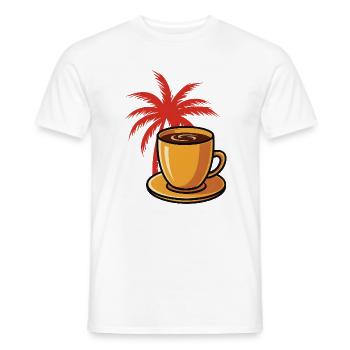 Tropischer Kaffee Palmenstil - Männer T-Shirt - Weiß - Vorne - AI Model Male 178 dark (178cm)
