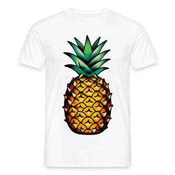 Tatouage classique : ananas - T-shirt homme - blanc - Devant - AI Model Male 178 dark (178cm)