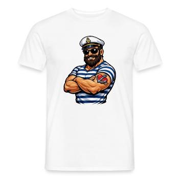 Seemann mit Tattoo - Männer T-Shirt - Weiß - Vorne - AI Model Male 178 dark (178cm)
