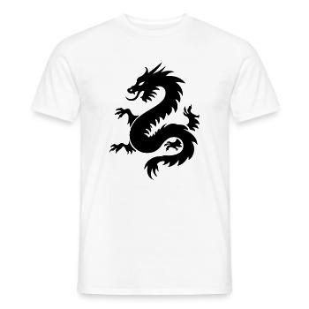Chinese Dragon Icon - Men's T-Shirt - white - Front - AI Model Male 178 dark (178cm)