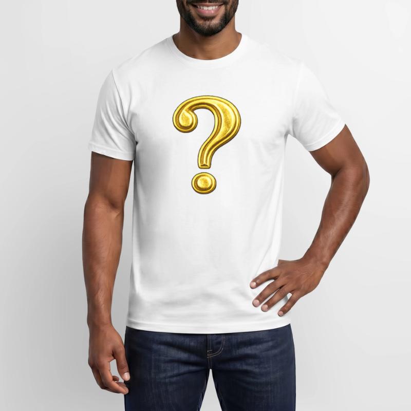 Conception du point d’interrogation doré T-shirt homme