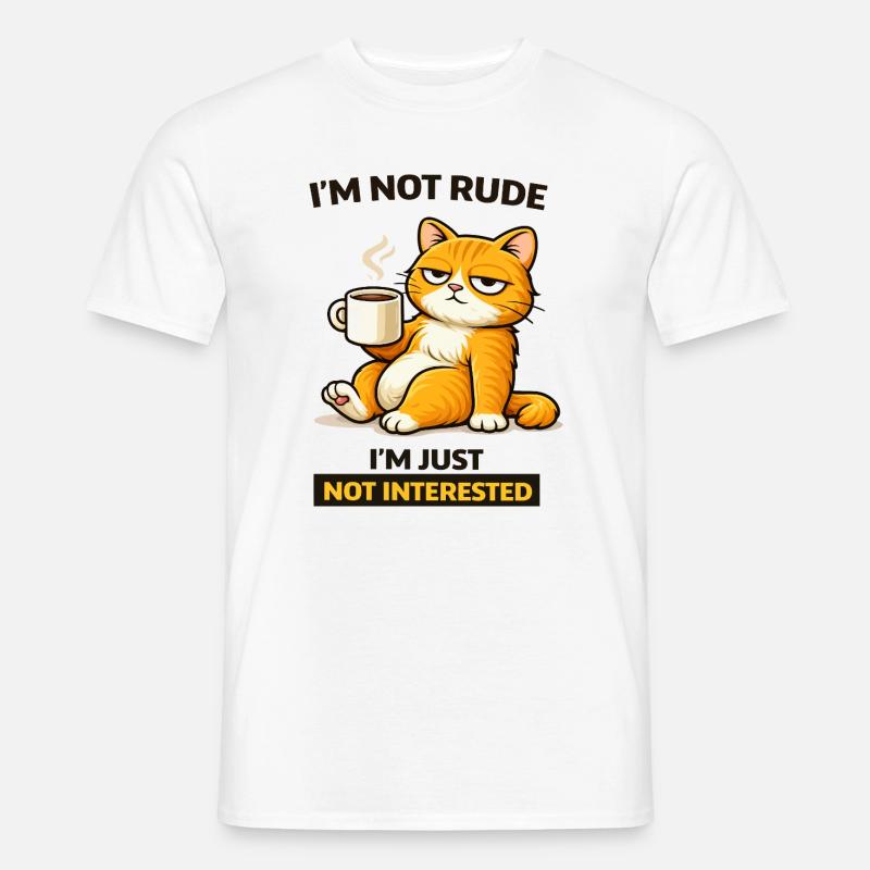 Mürrische Katzenkaffee-Einstellung - Männer T-Shirt - Weiß