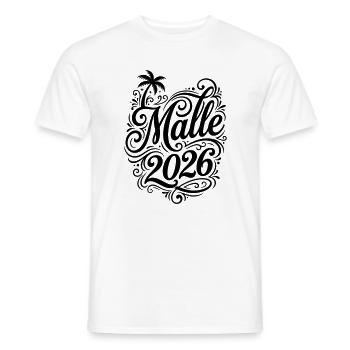 Malle 2026 Palme Mallorca - Männer T-Shirt - Weiß - Vorne - AI Model Male 178 dark (178cm)