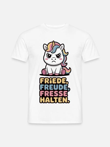 Süßes Einhorn Sarkasmus Spruch Fun Shirt - Männer T-Shirt - Weiß