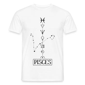 Pisces - Pisces Zodiac - black - Men's T-Shirt - white - Front - AI Model Male 178 dark (178cm)