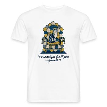 Katze Thron Personal Spruch - Männer T-Shirt - Weiß - Vorne - AI Model Male 178 dark (178cm)