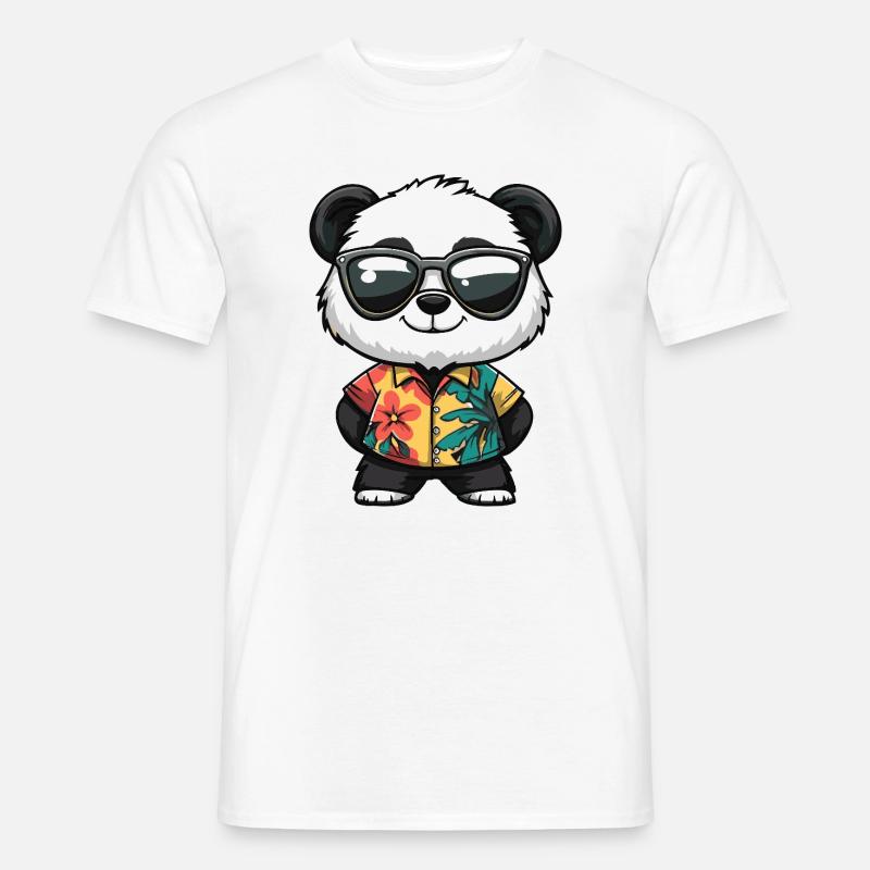 Panda Comic Urlaub - Männer T-Shirt - Weiß